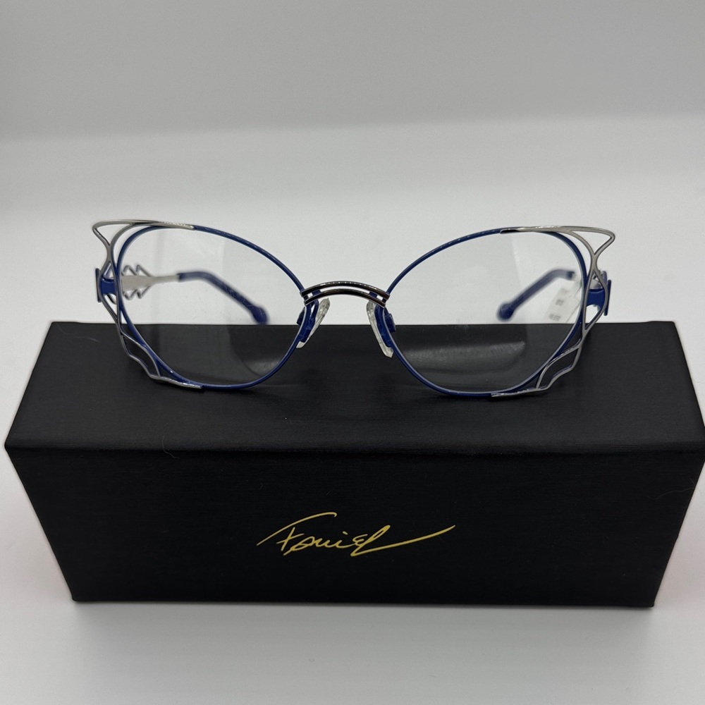 Elegant Blue and Silver Glasses